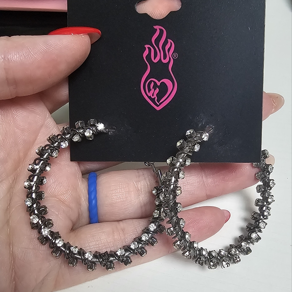 Silver Crystal‎ Hoop Earrings Vintage Torrid